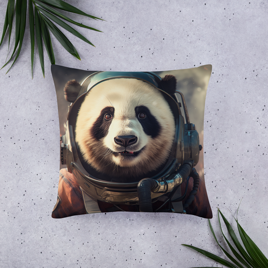 Panda Astronaut Basic Pillow