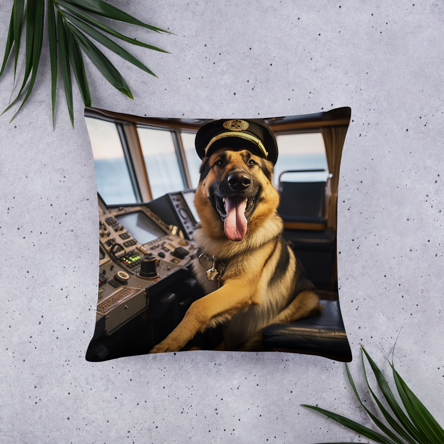 German Shepherd CruiseShipCaptain Basic Pillow