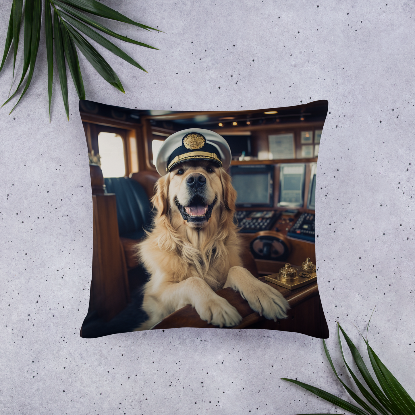 Golden Retriever CruiseShipCaptain Basic Pillow