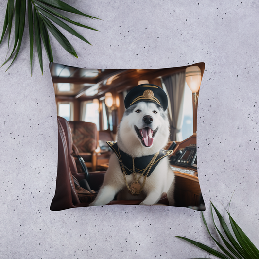 Siberian Husky CruiseShipCaptain Basic Pillow