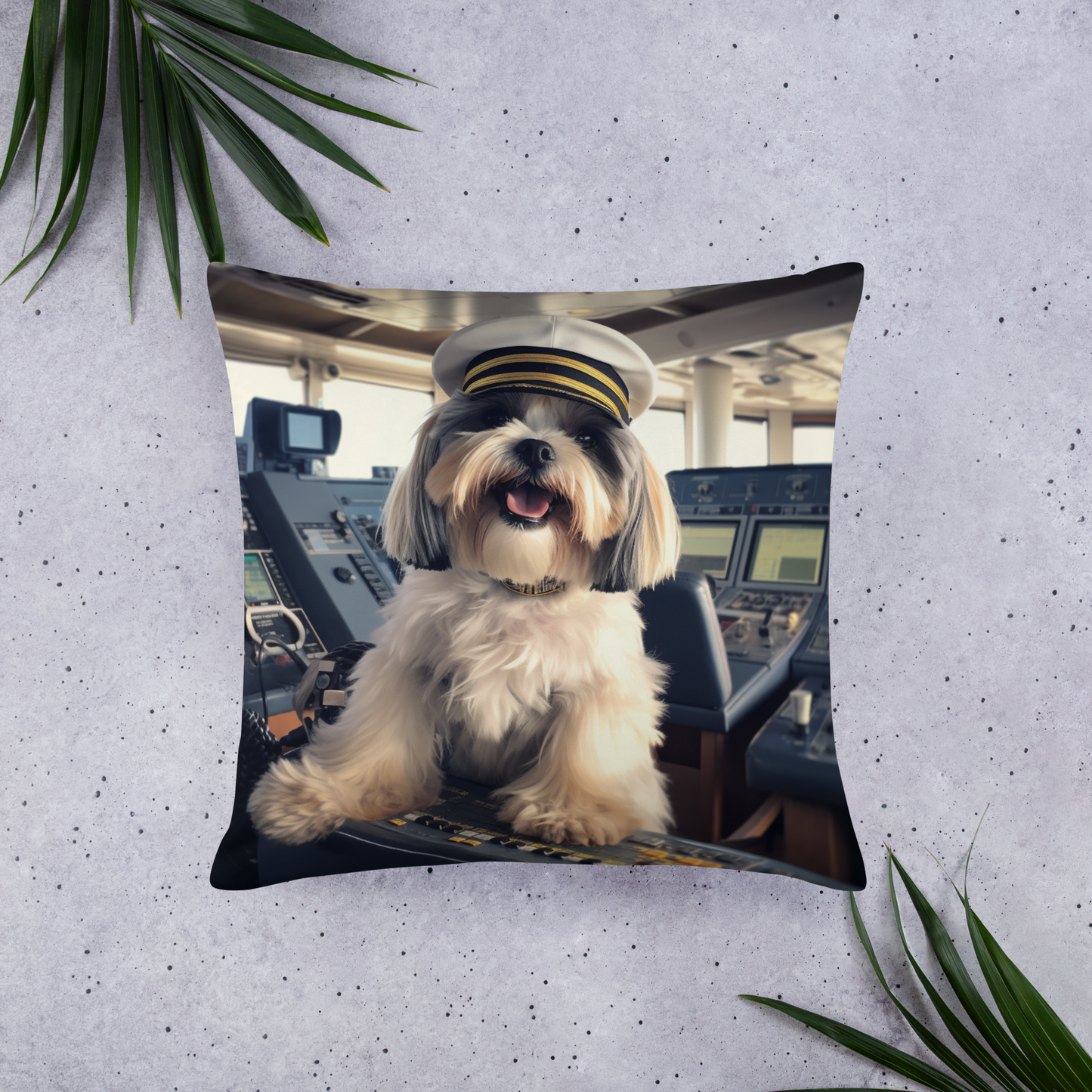 Shih Tzu CruiseShipCaptain Basic Pillow