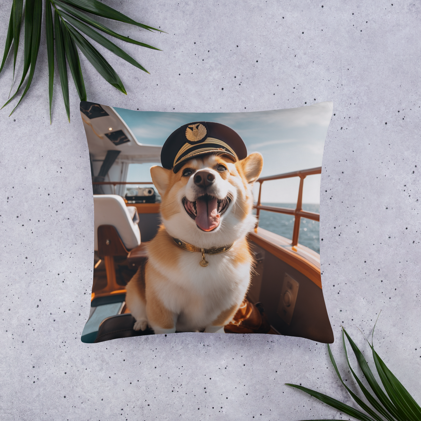 Pembroke Welsh Corgi CruiseShipCaptain Basic Pillow