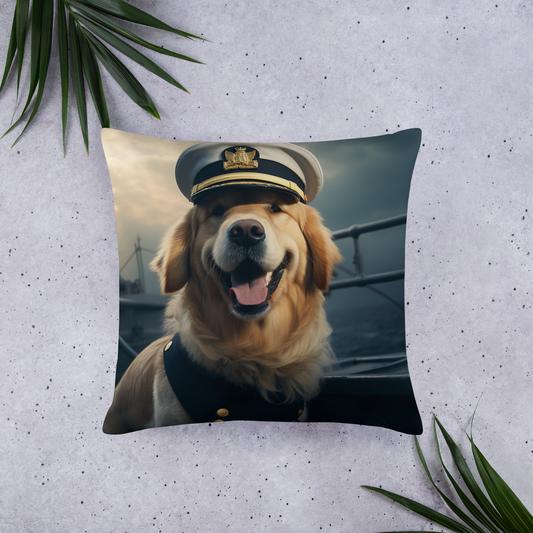 Golden Retriever NavyOfficer Basic Pillow