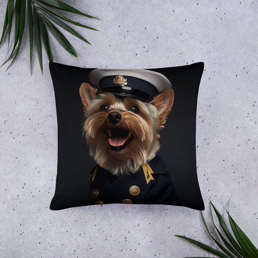 Yorkshire Terrier NavyOfficer Basic Pillow