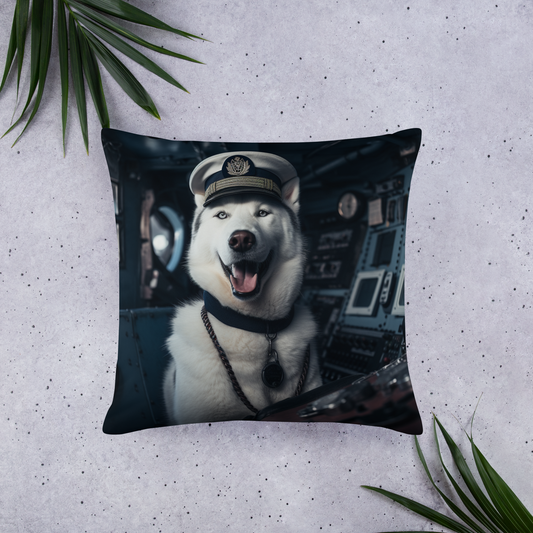 Siberian Husky NavyOfficer Basic Pillow