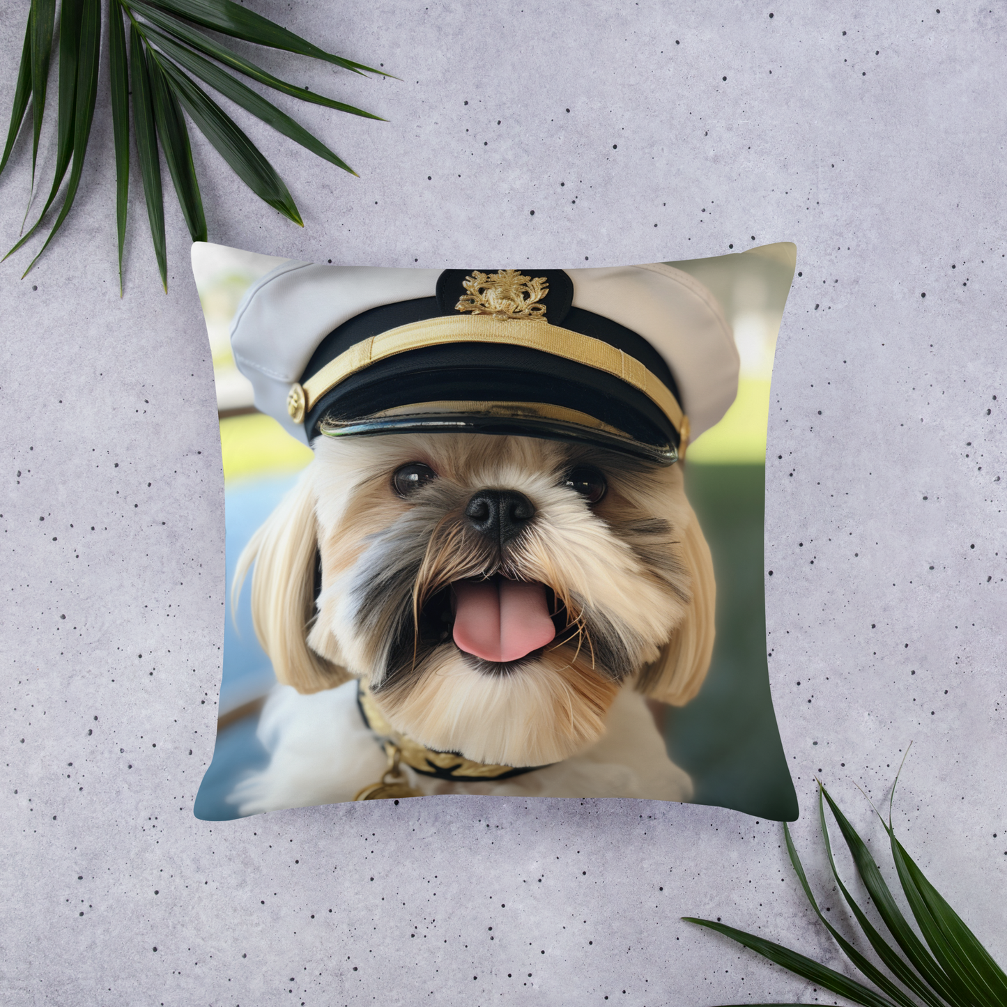 Shih Tzu NavyOfficer Basic Pillow