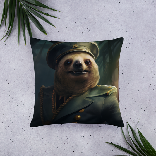 Sloth NavyOfficer Basic Pillow