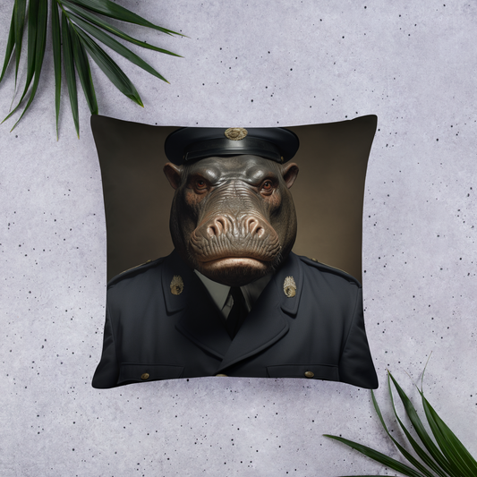 Hippo NavyOfficer Basic Pillow