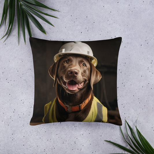 Labrador Retriever ConstructionWorker Basic Pillow