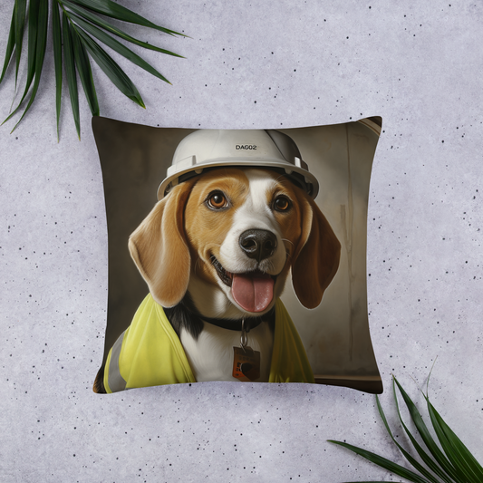 Beagle ConstructionWorker Basic Pillow