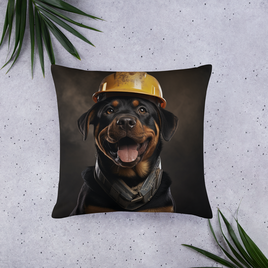 Rottweiler ConstructionWorker Basic Pillow