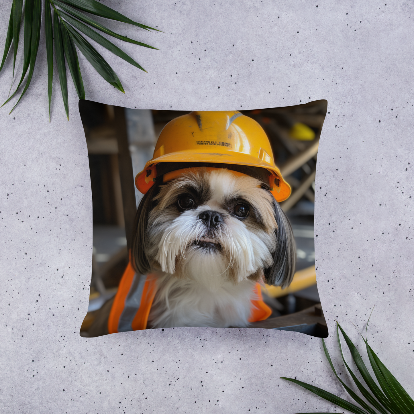 Shih Tzu ConstructionWorker Basic Pillow