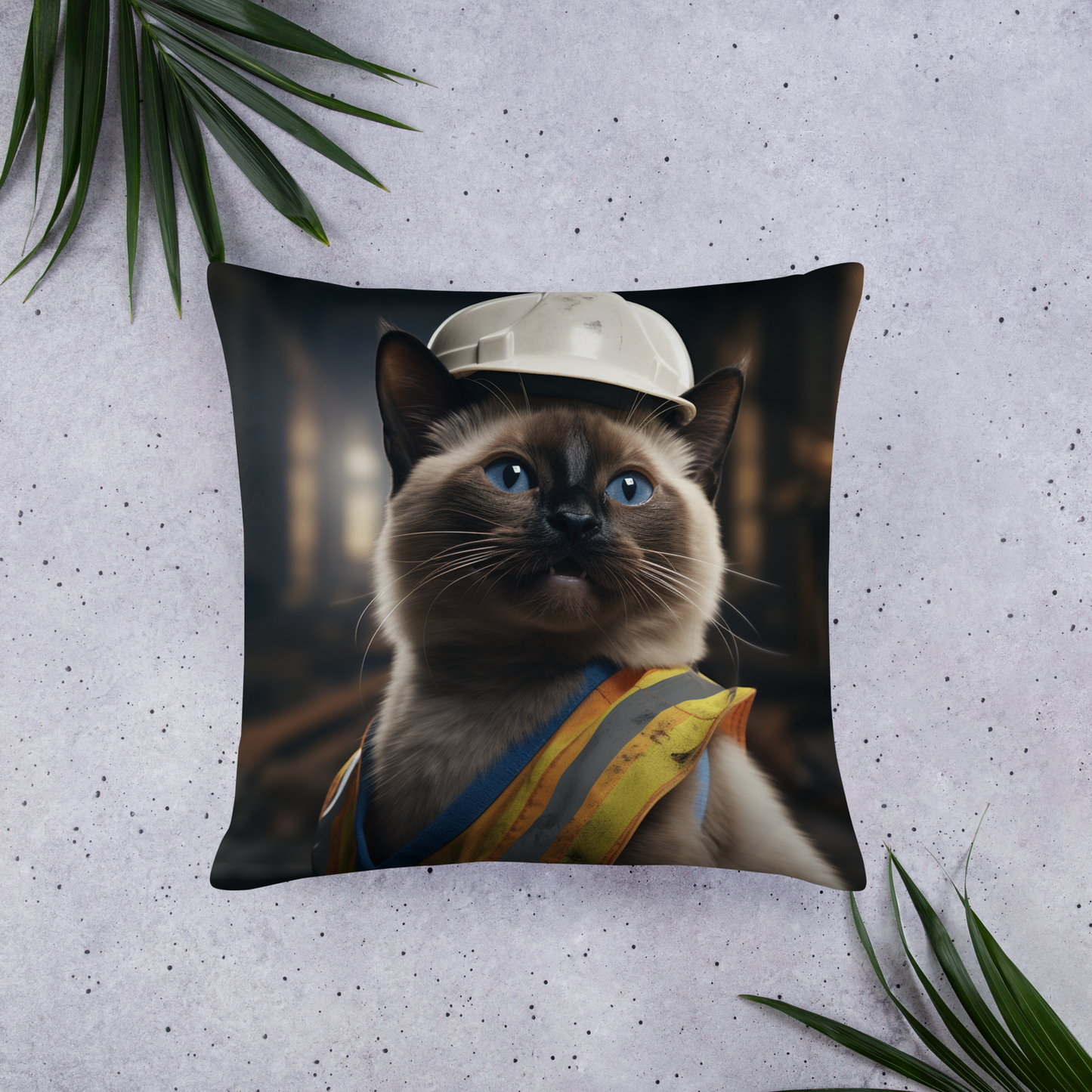 Siamese ConstructionWorker Basic Pillow