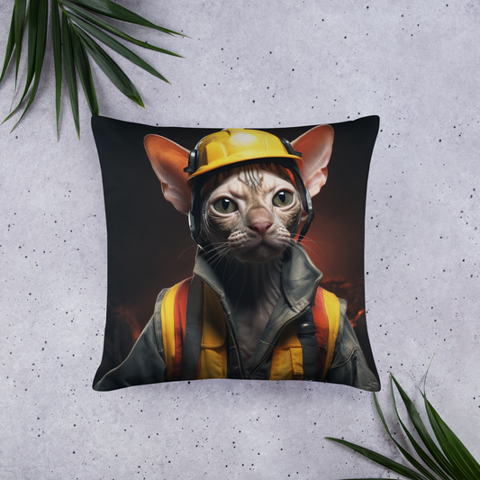 Sphynx ConstructionWorker Basic Pillow