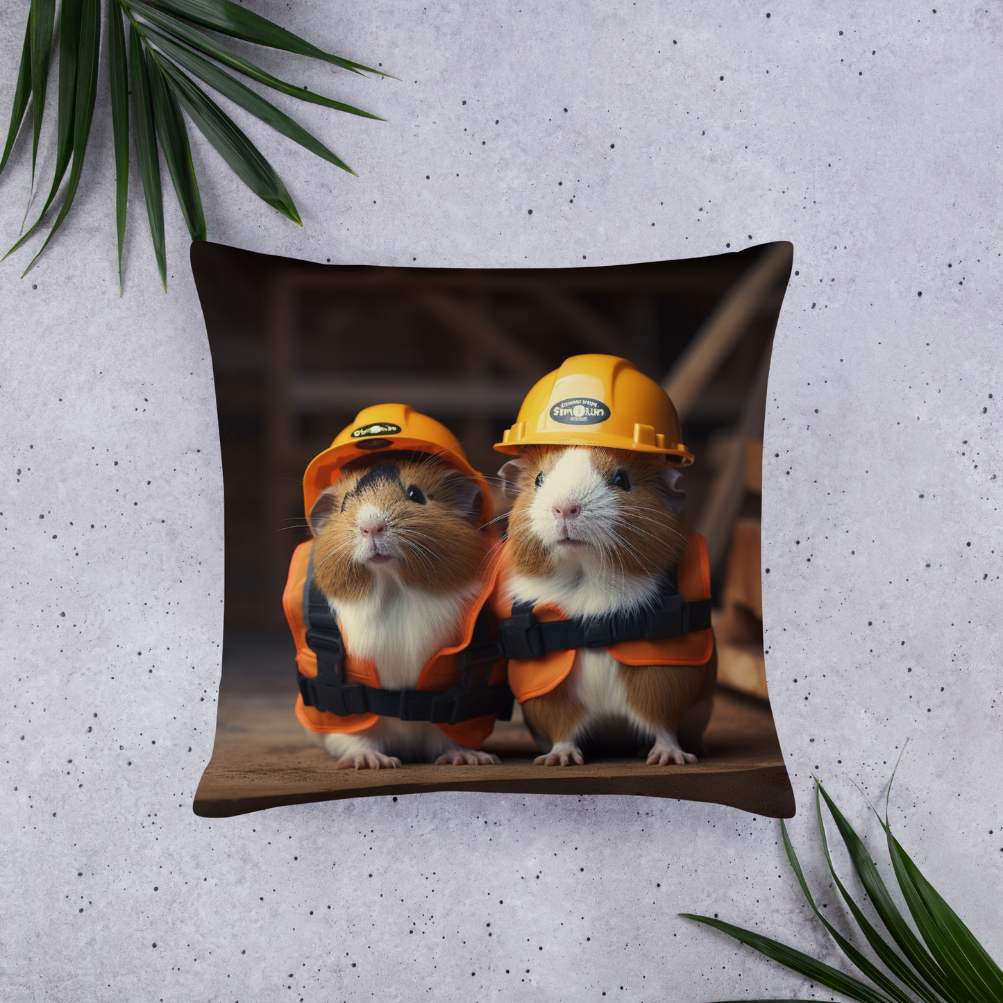 Guinea Pigs ConstructionWorker Basic Pillow