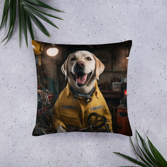 Labrador Retriever AutoMechanic Basic Pillow