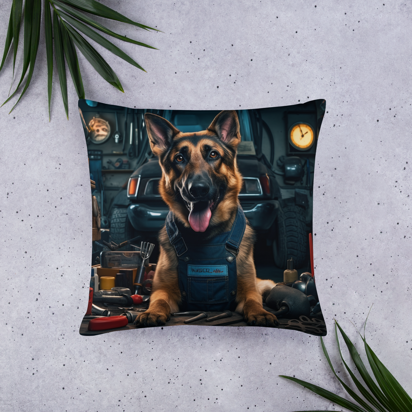 German Shepherd AutoMechanic Basic Pillow