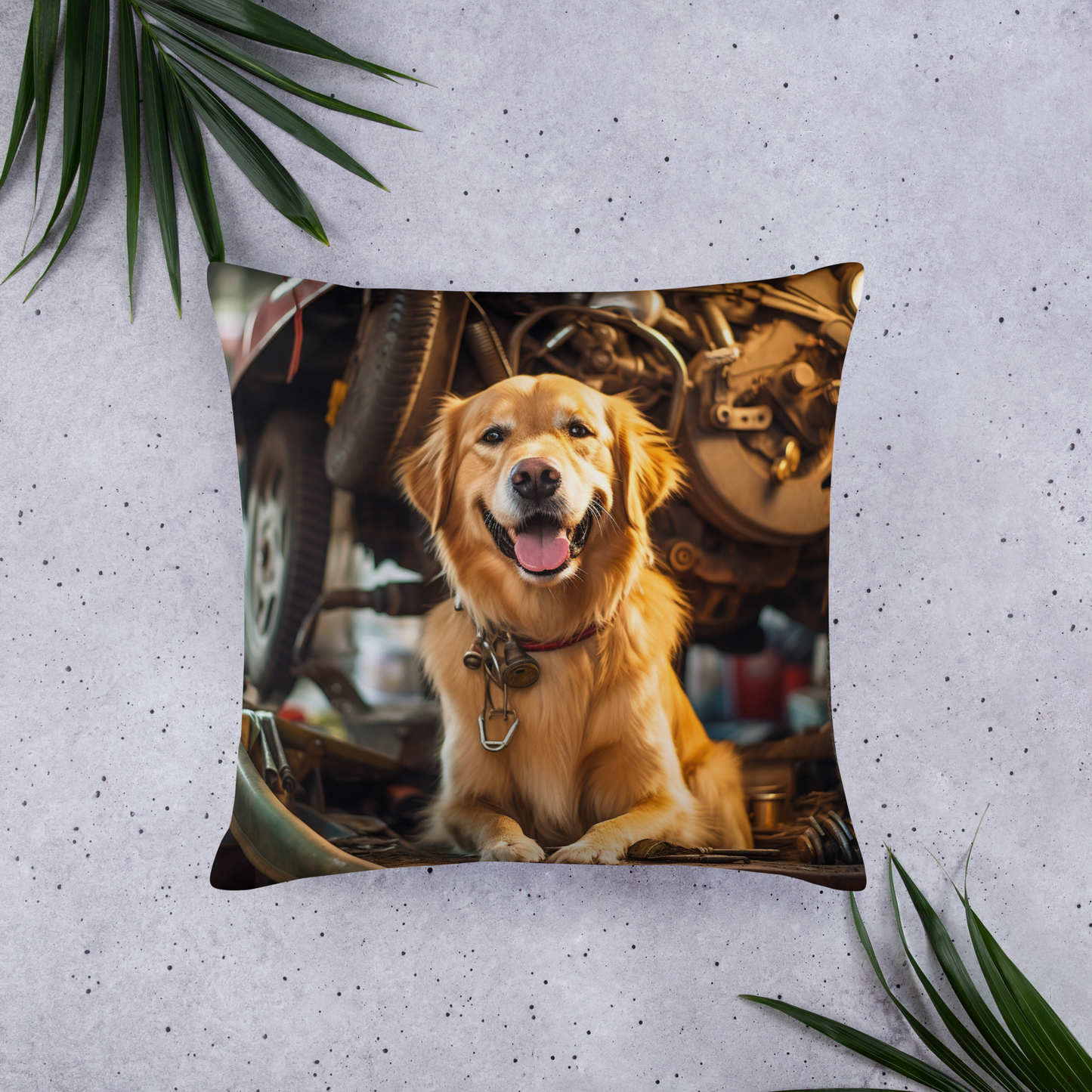 Golden Retriever AutoMechanic Basic Pillow