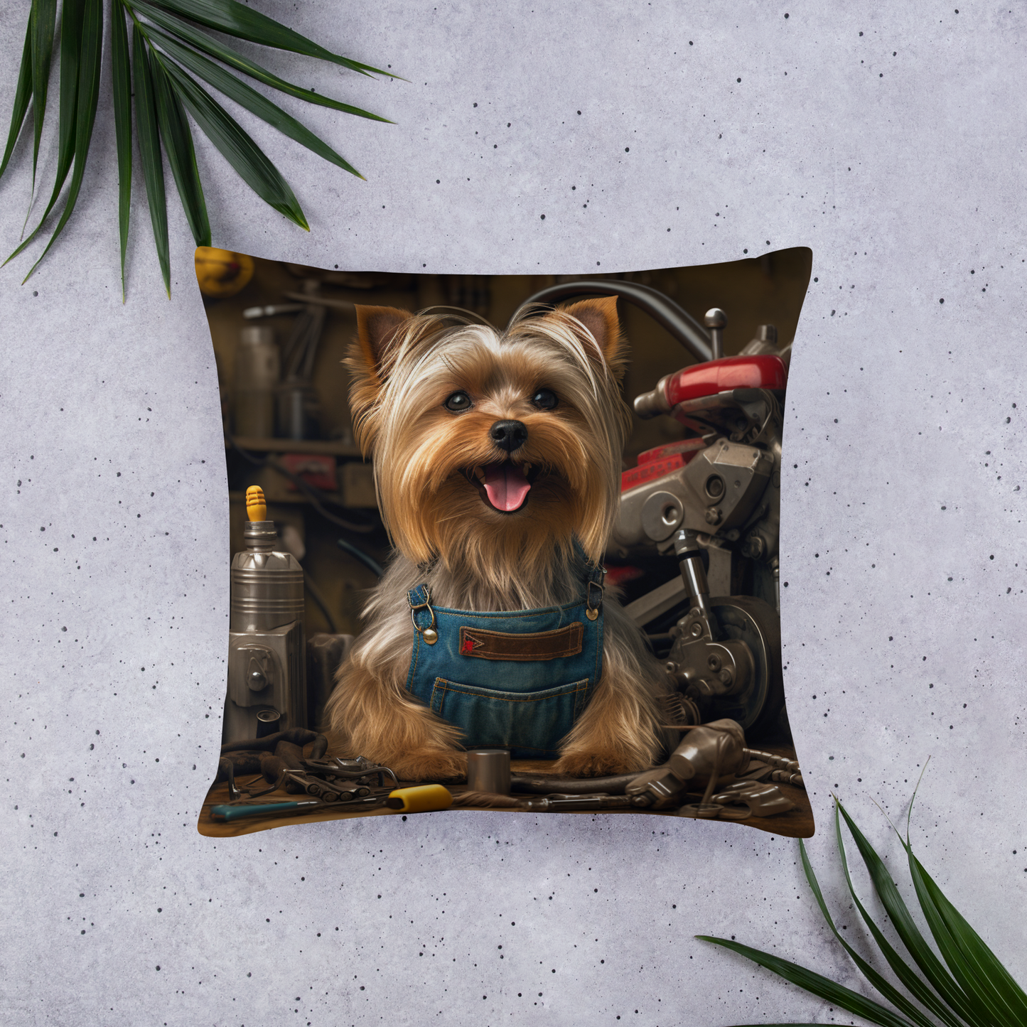 Yorkshire Terrier AutoMechanic Basic Pillow