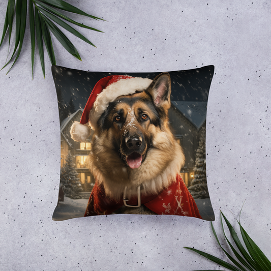 German Shepherd Christmas Basic Pillow