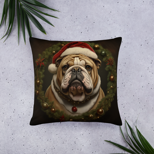 Bulldog Christmas Basic Pillow