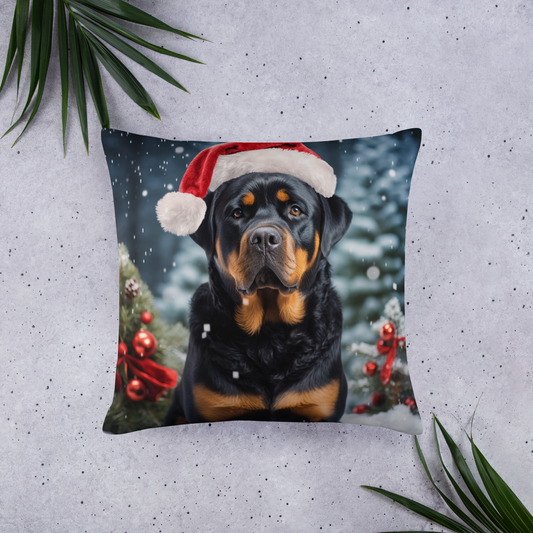 Rottweiler Christmas Basic Pillow