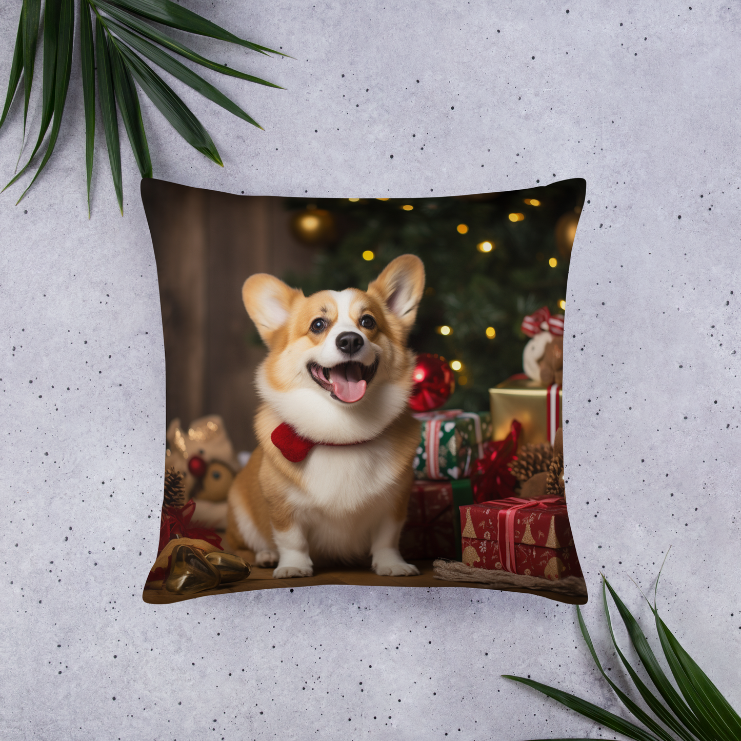 Pembroke Welsh Corgi Christmas Basic Pillow