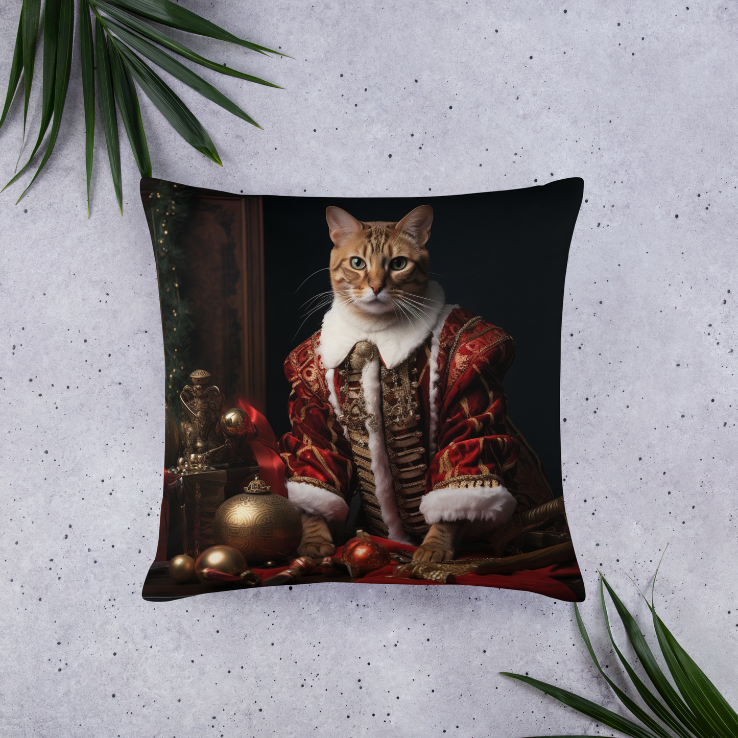 Domestic Shorthair Christmas Basic Pillow