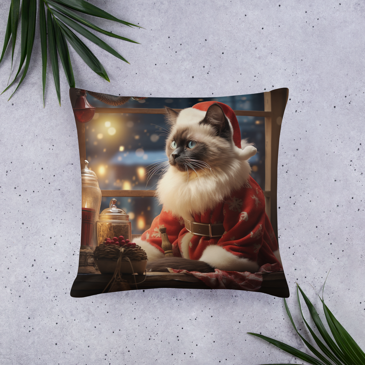 Siamese Christmas Basic Pillow