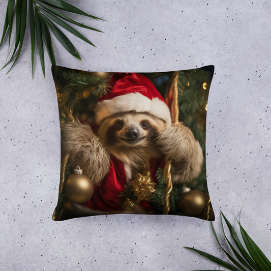 Sloth Christmas Basic Pillow