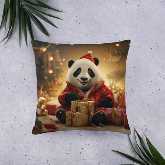 Panda Christmas Basic Pillow