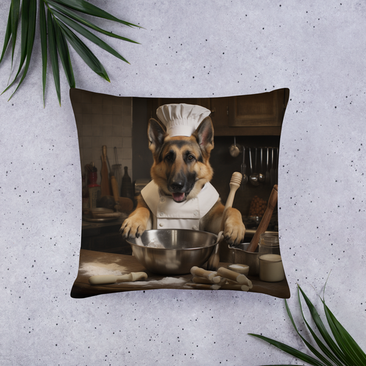 German Shepherd Chef Basic Pillow