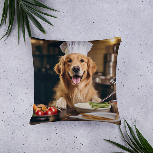 Golden Retriever Chef Basic Pillow