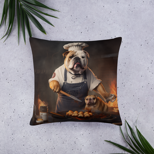 Bulldog Chef Basic Pillow