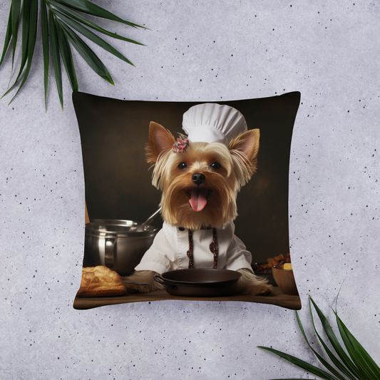 Yorkshire Terrier Chef Basic Pillow