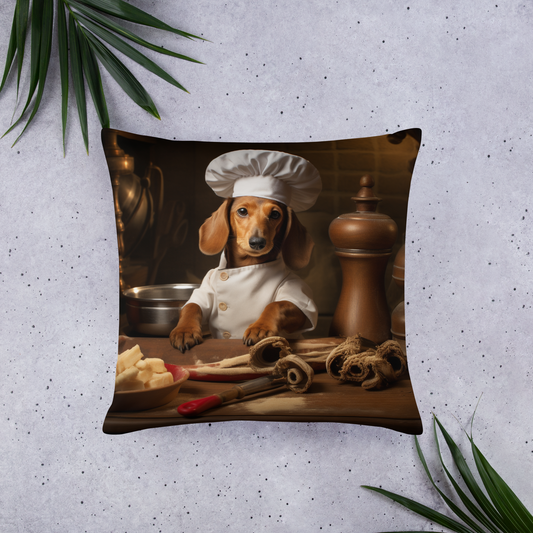 Dachshund Chef Basic Pillow