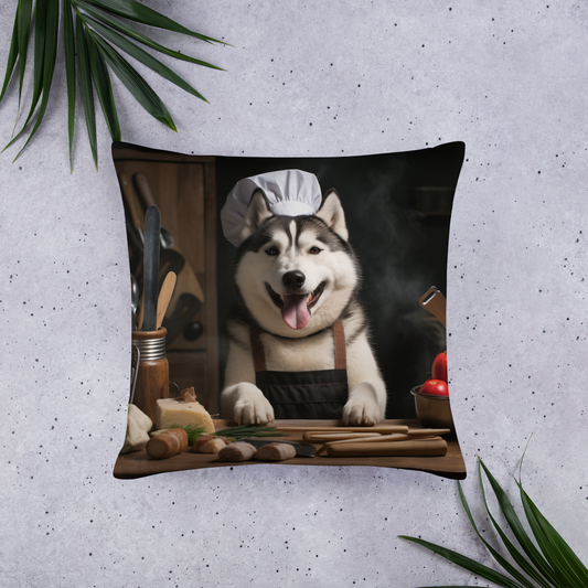 Siberian Husky Chef Basic Pillow