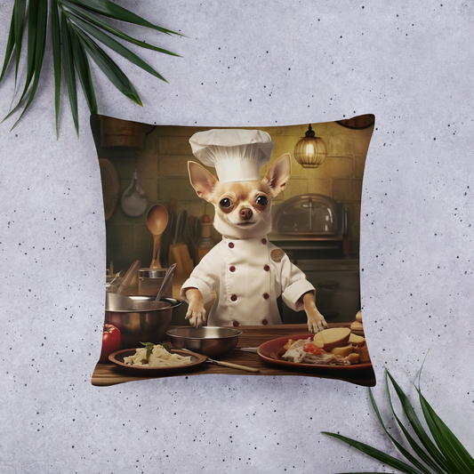 Chihuahua Chef Basic Pillow