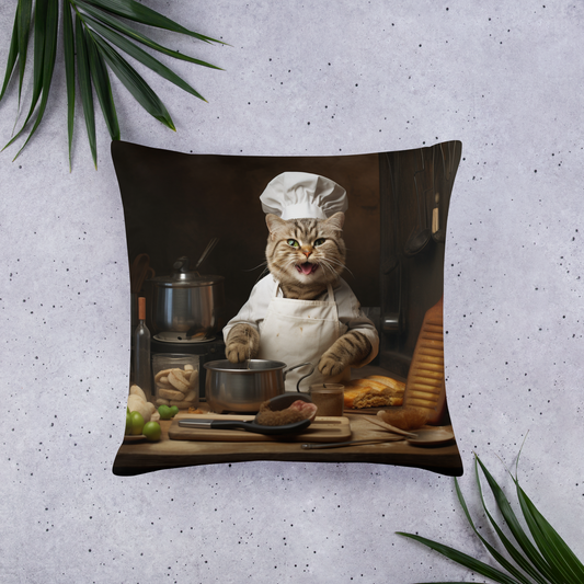 Domestic Shorthair Chef Basic Pillow