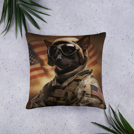 Siamese Military Person Basic Pillow