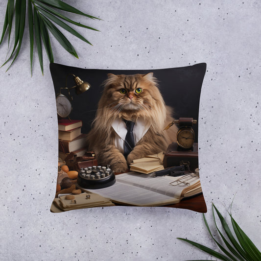 Maine Coon Accountant Basic Pillow