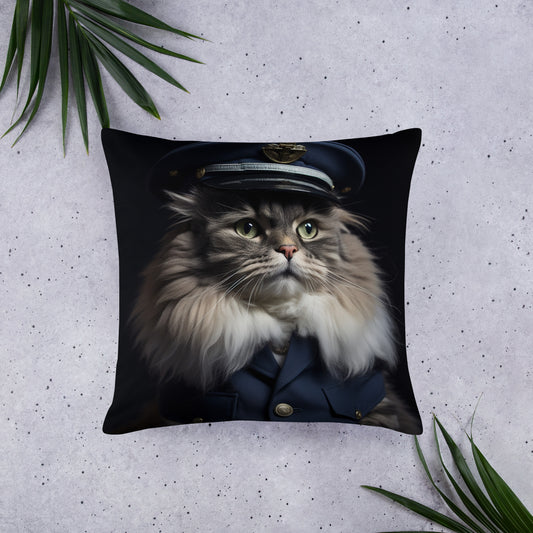 Maine Coon Air Force Officer Basic Pillow
