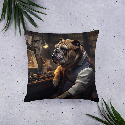 Bull Dog Stock Trader Basic Pillow