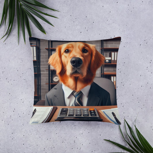 Golden Retriever Accountant Basic Pillow