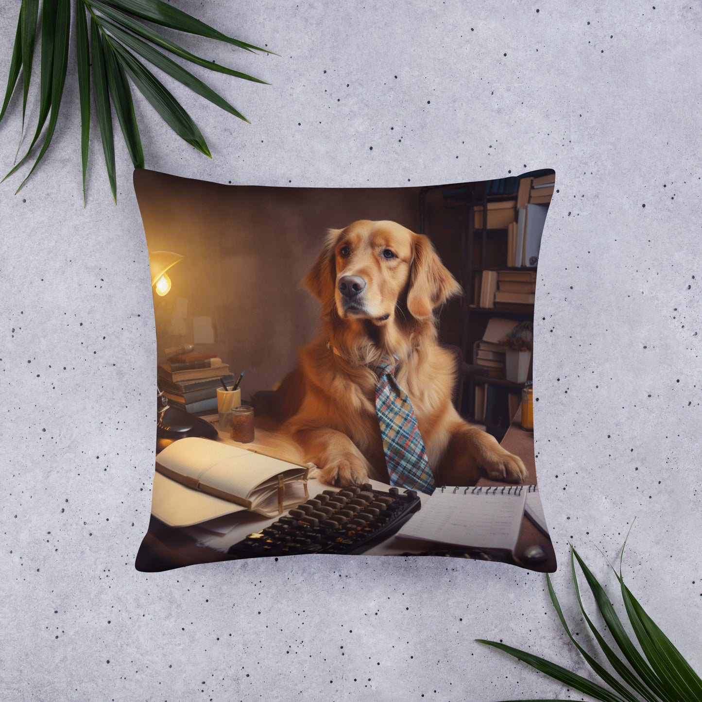 Golden Retriever Accountant Basic Pillow