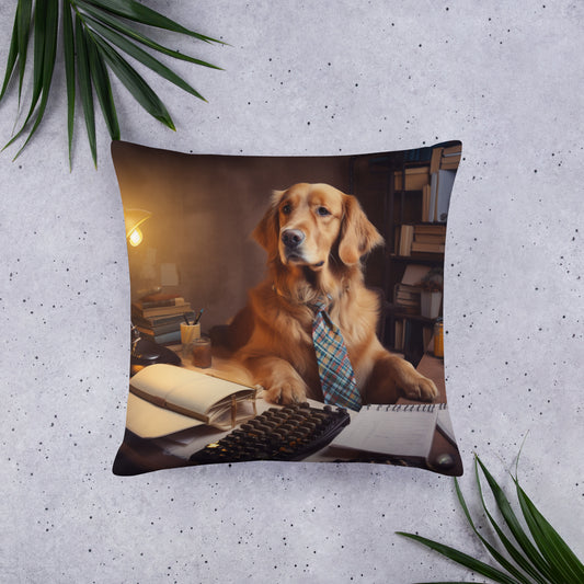 Golden Retriever Accountant Basic Pillow