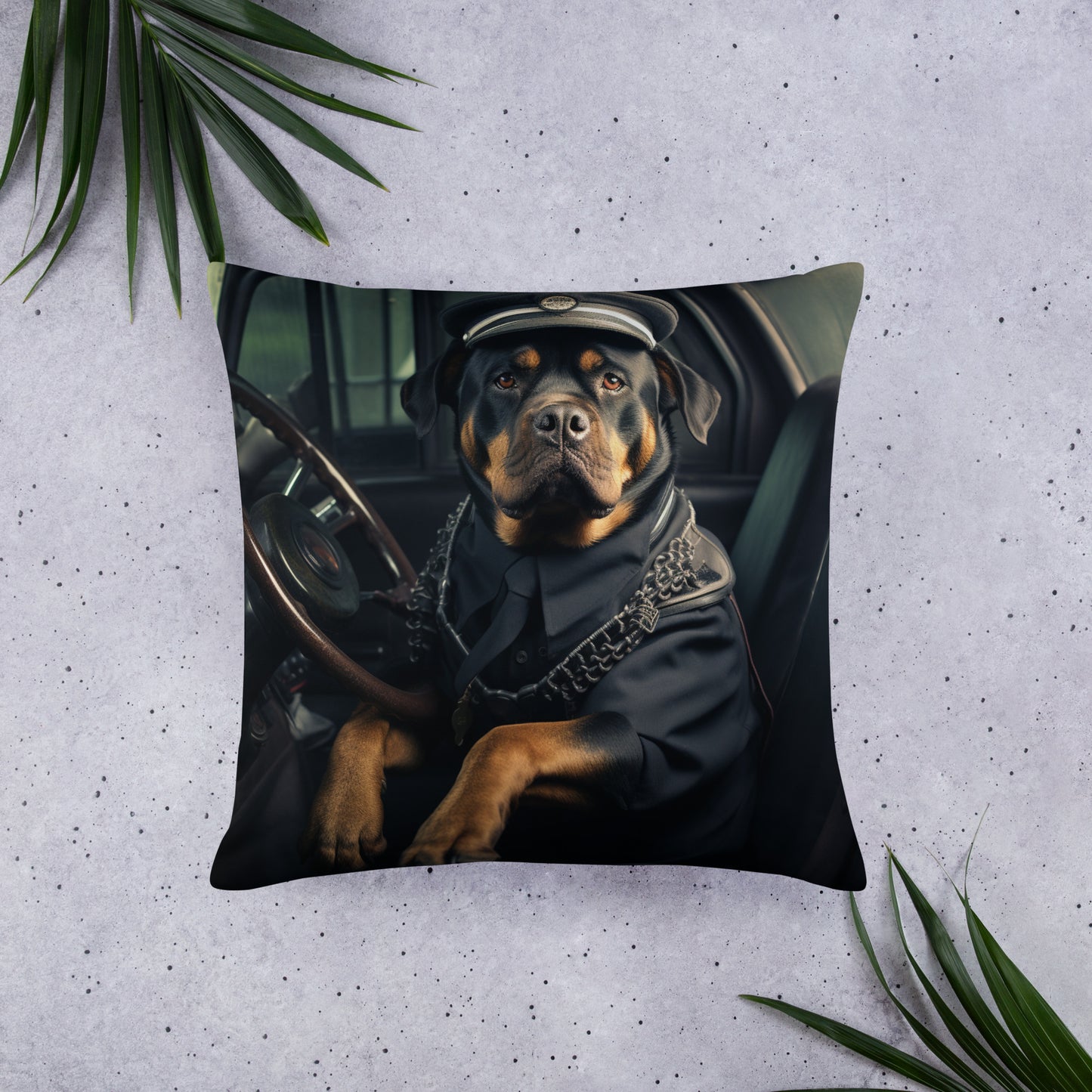 Rottweiler Bus Driver Basic Pillow