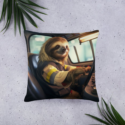 Sloth Bus Driver Basic Pillow