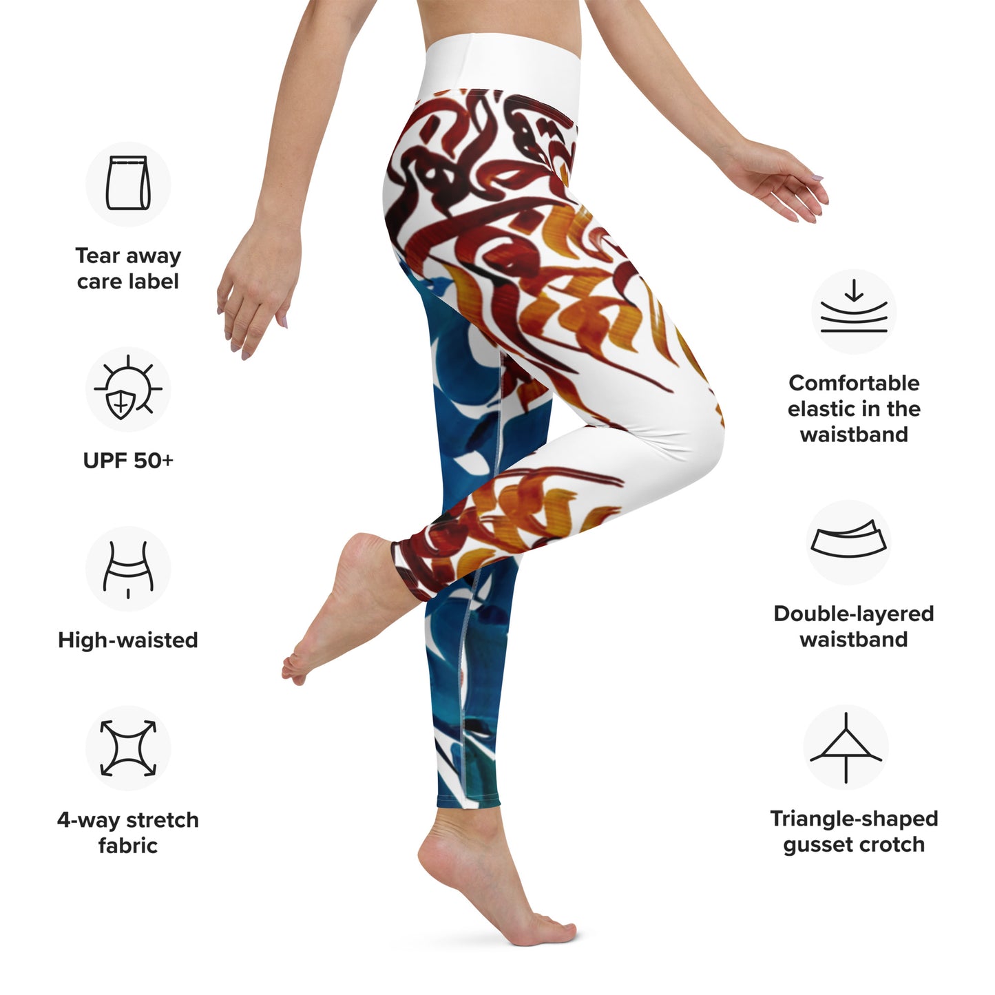 Modern Persian Calligraphy Leggings - Artistic Designs for Fashion Enthusiasts