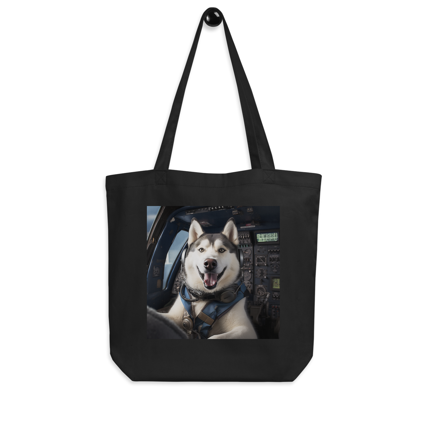 Siberian Husky Air Force Officer Eco Tote Bag